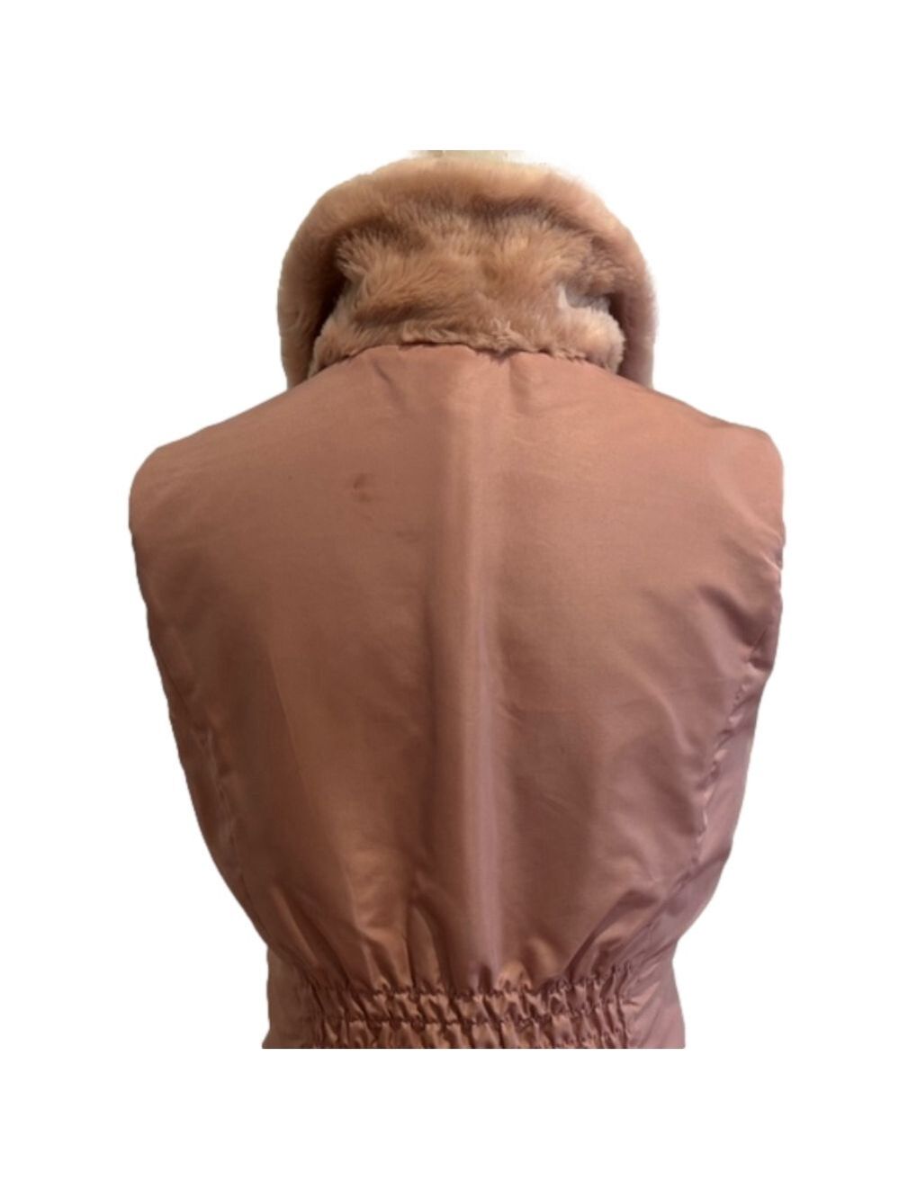 Y2K BLUSH PINK MOBWIFE FAUX FUR RIBBED FITTED REVERSIBLE VEST LIZ CLAIBORNE LP - Picture 14 of 17